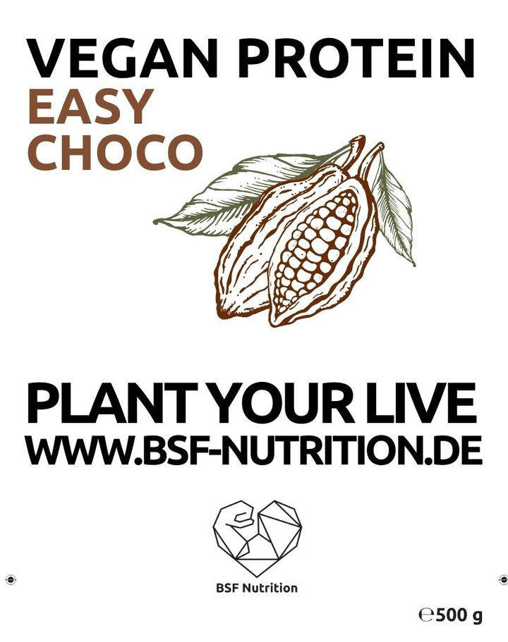 SChoko Etikett front vegan protein bsf nutrition