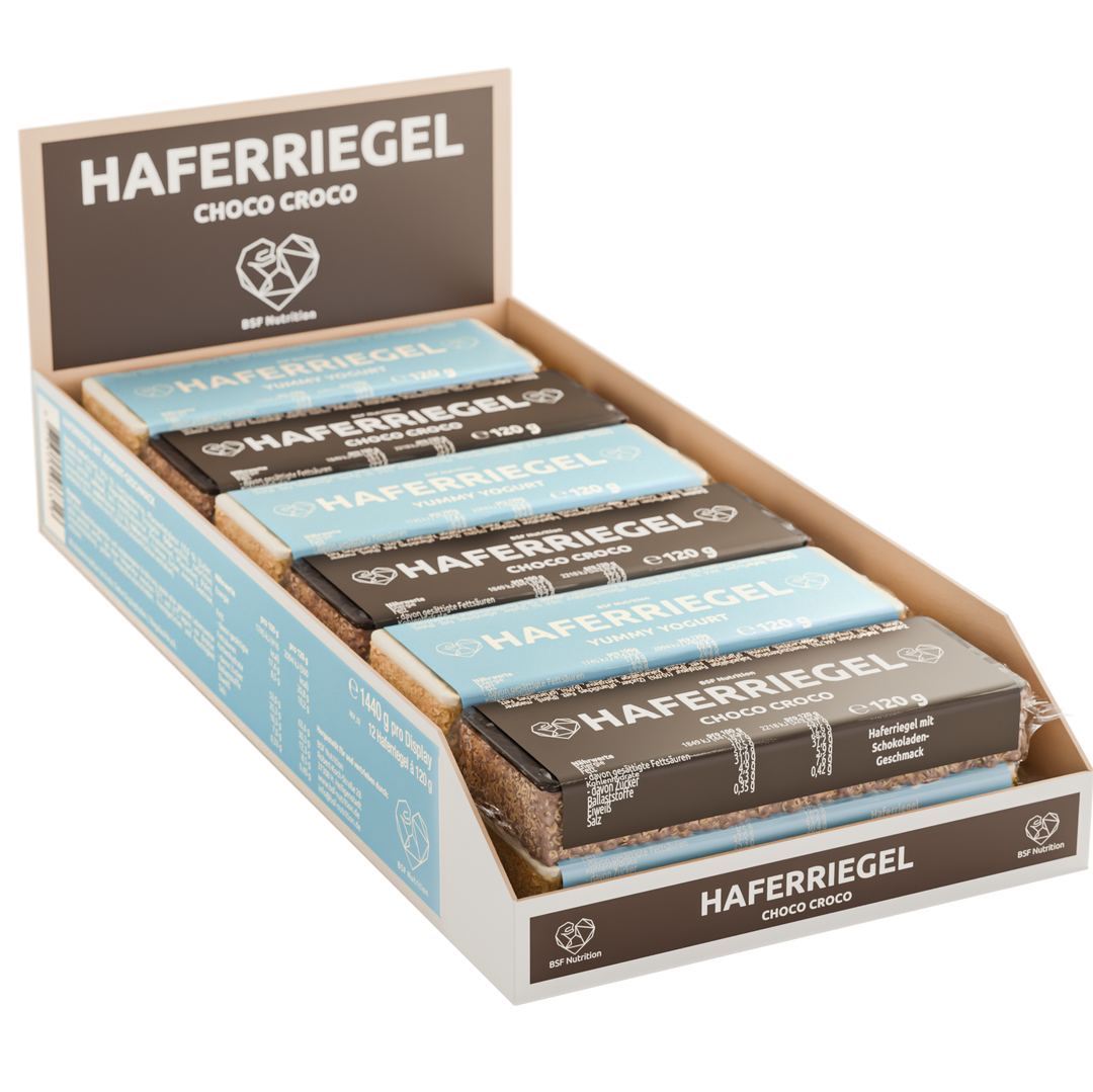 Mixbox aus Haferriegeln BSF Nutrition Yogurt und Schoko 12 x 120 g