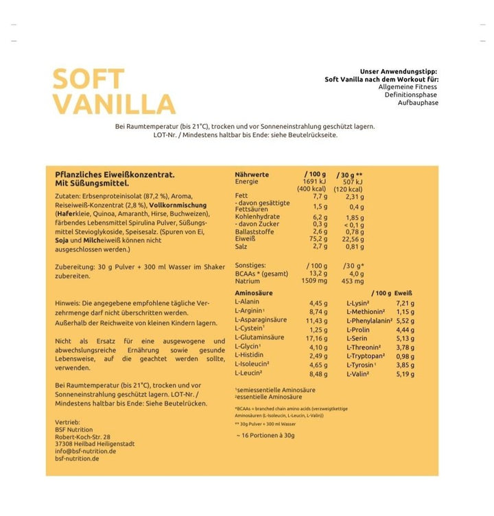 Etikett Soft Vanilla back