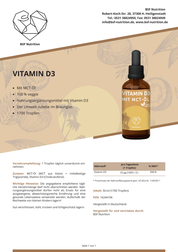 Vitamin D3 Tropfen + MCT Öl