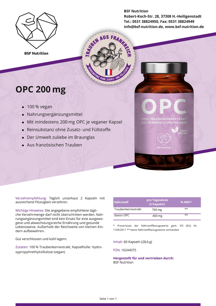 OPC 100 % Traubenkernextrakt Kapseln