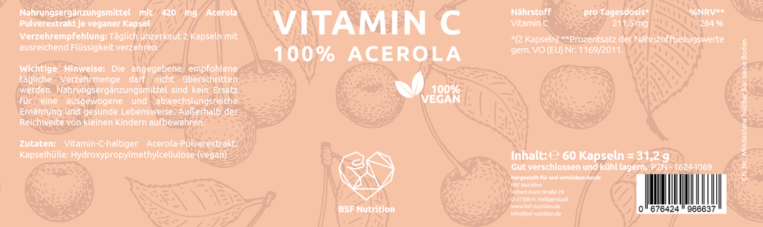 Vitamin C Kapseln 100 % Acerola